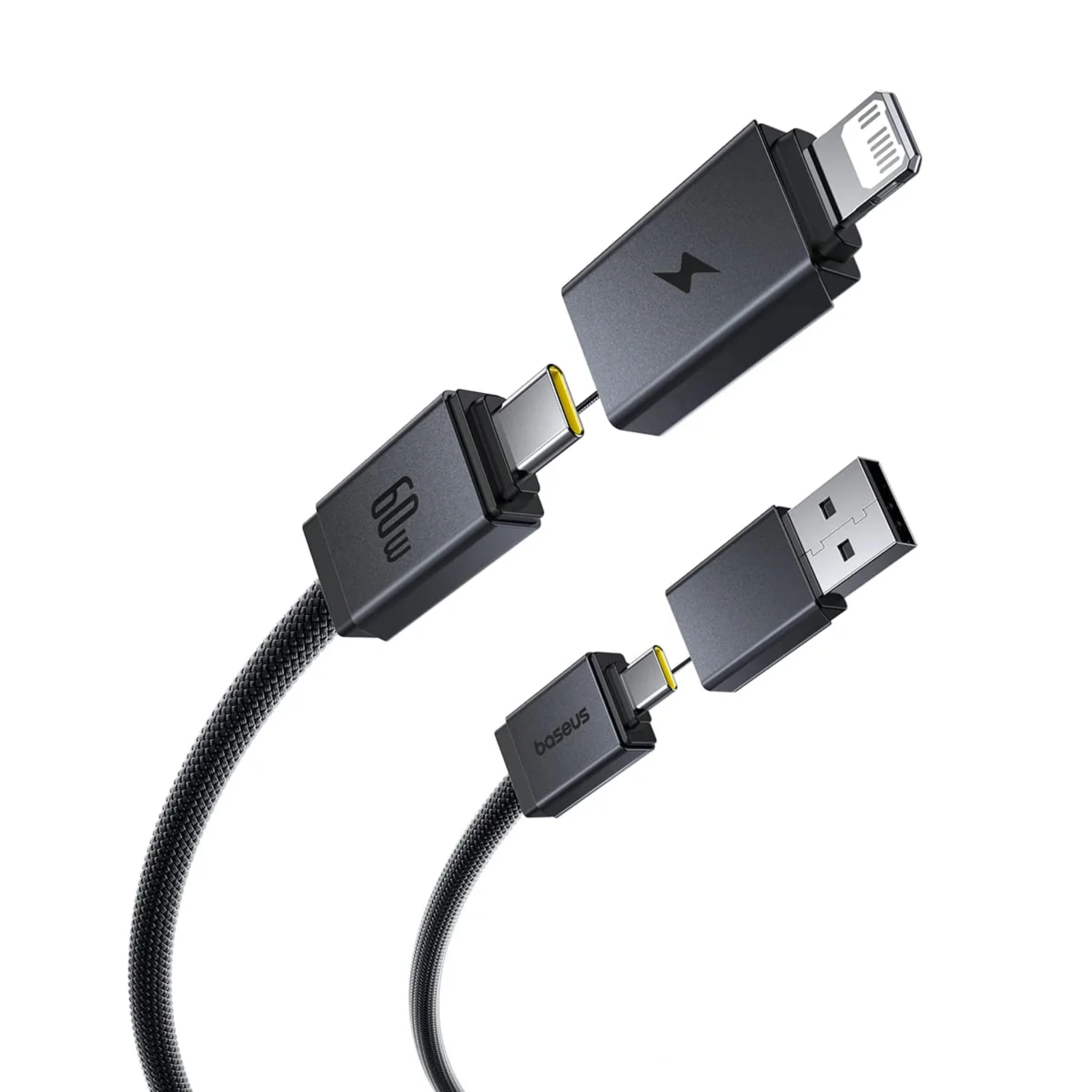 Baseus Versatile Fast Charging Cable U to C 60W - 1M / 2M Cosmic Black